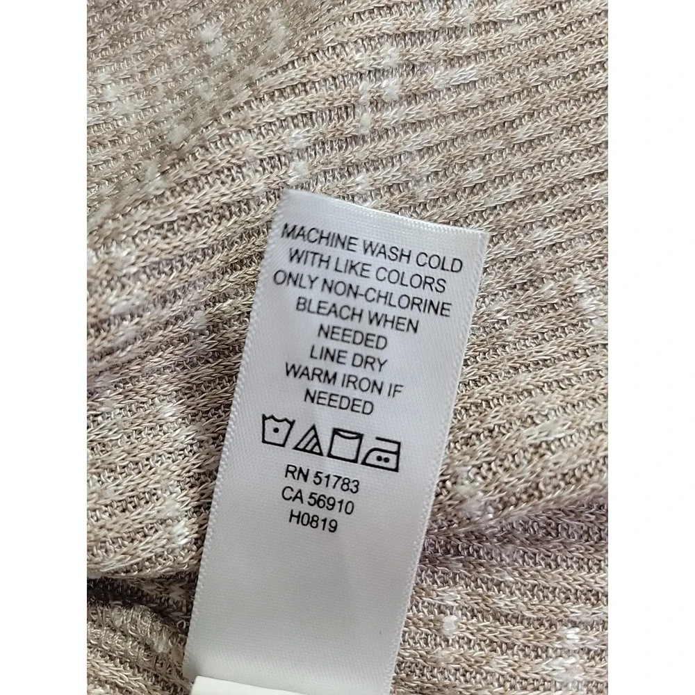 Maurices Cardigan Sweater Longline Button Front Ribbed Knit Pocket Beige Large